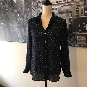 Banana Republic Dillon Fit Blouse - navy - Size XS